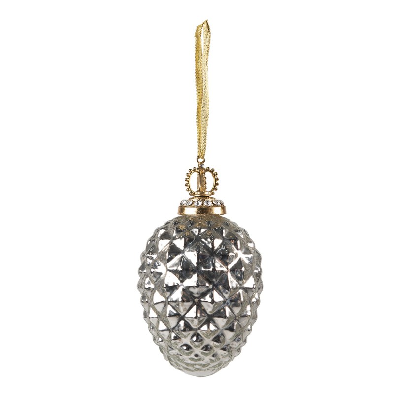 Clayre & Eef Boule de Noël Ø 6 cm Couleur argent Verre