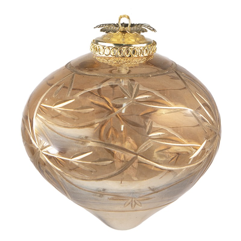 Clayre & Eef Kerstbal Ø 8 cm Goudkleurig Glas