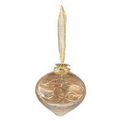 Clayre & Eef Kerstbal Ø 8 cm Goudkleurig Glas