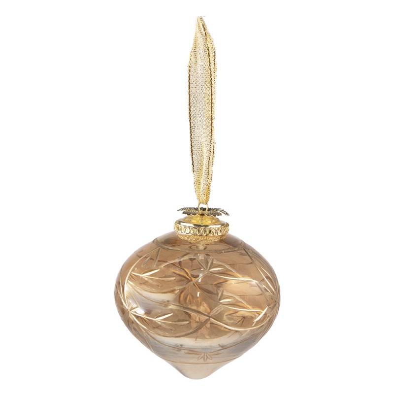 Clayre & Eef Kerstbal Ø 8 cm Goudkleurig Glas