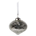 Clayre & Eef Christmas Bauble Ø 7 cm Silver colored Glass