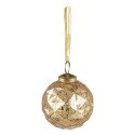 Clayre & Eef Christmas Bauble Ø 7 cm Gold colored Glass