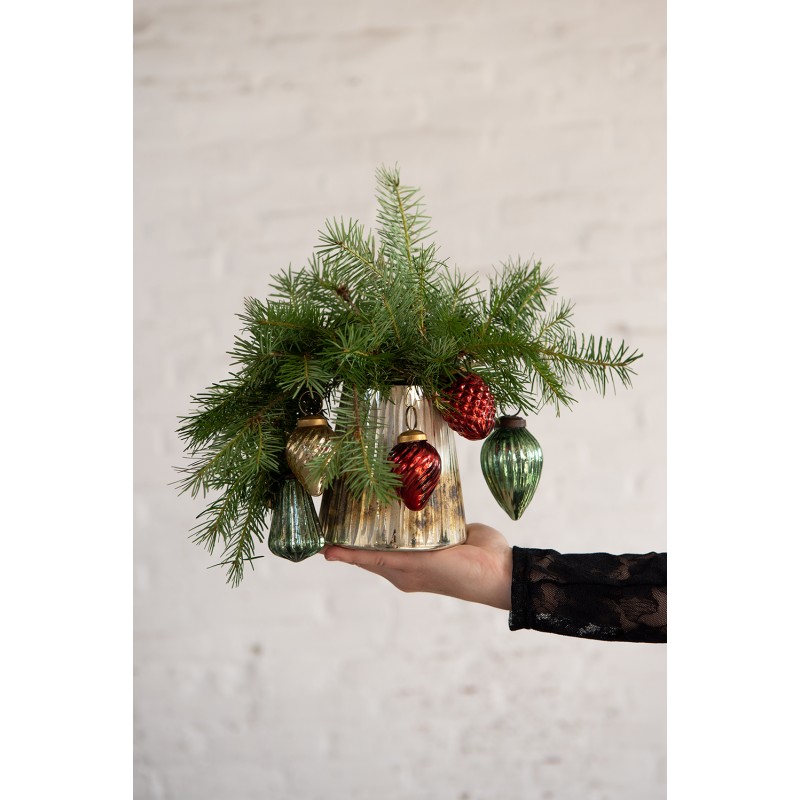 Clayre & Eef Christmas Bauble Ø 4 cm Red Glass