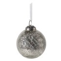 Clayre & Eef Kerstbal  Ø 9 cm Zilverkleurig Glas