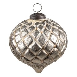 Clayre & Eef Palla di natale 9x9x9 cm Beige Vetro Rotondo