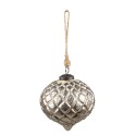 Clayre & Eef Palla di natale 9x9x9 cm Beige Vetro Rotondo