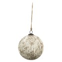 Clayre & Eef Palla di natale Ø 20 cm Beige Vetro Rotondo