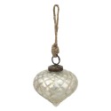 Clayre & Eef Boule de Noël Ø 8 cm Couleur argent Blanc Verre