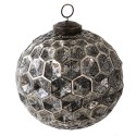 Clayre & Eef Christmas Bauble Ø 12 cm Black Glass