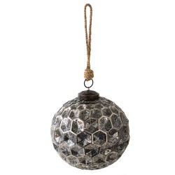 Clayre & Eef Palla di natale Ø 12 cm Nero Vetro
