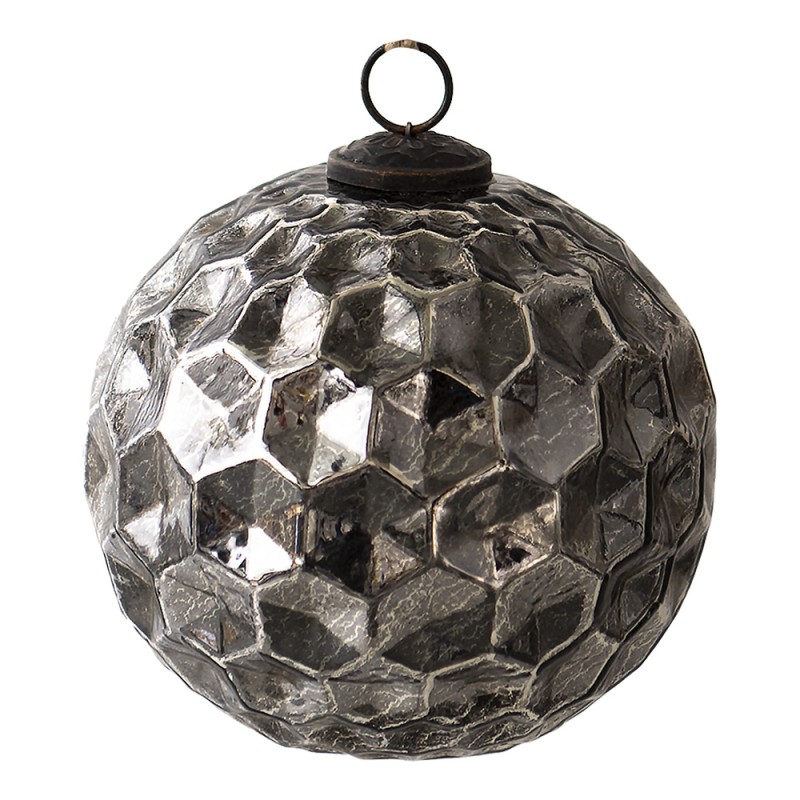Clayre & Eef Boule de Noël Ø 15 cm Noir Verre