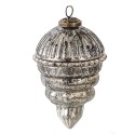 Clayre & Eef Christmas Bauble Ø 10 cm Silver colored Glass