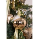 Clayre & Eef Christmas Bauble Set of 4 Ø 12 cm Gold colored White Glass