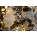 Clayre & Eef Kerstbal Set van 4  Ø 8 cm Wit Glas