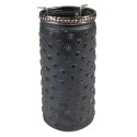 Clayre & Eef Porte-bougie Ø 6x13 cm Gris Verre Métal