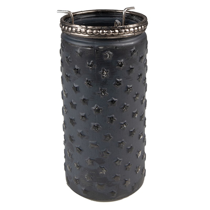 Clayre & Eef Porte-bougie Ø 6x13 cm Gris Verre Métal