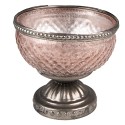 Clayre & Eef Tealight Holder Ø 11x10 cm Pink Glass Metal