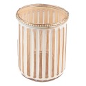 Clayre & Eef Tealight Holder Ø 10x11 cm Beige Glass Metal