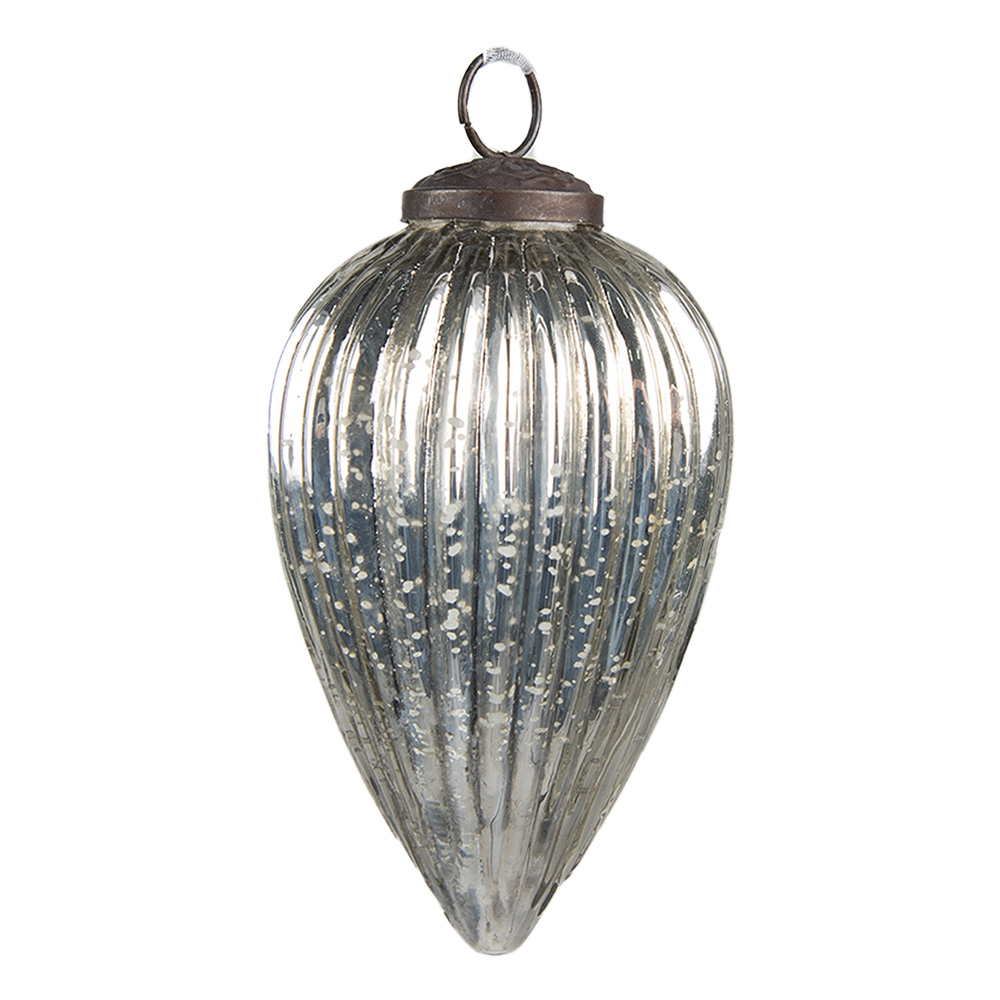Clayre & Eef Kerstbal Ø 6 cm Zilverkleurig Glas afbeelding