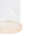 Clayre & Eef Glocke Ø 13x26 cm Braun Holz Glas Rund