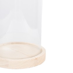 Clayre & Eef Stolp  Ø 13x26 cm Bruin Hout Glas Rond