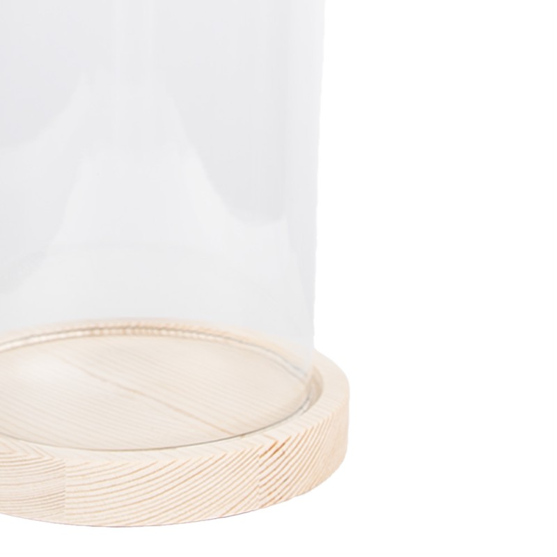 Clayre & Eef Glocke Ø 13x26 cm Braun Holz Glas Rund