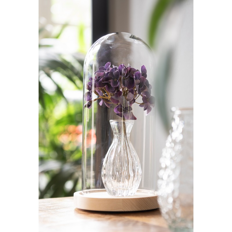 Clayre & Eef Glocke Ø 13x26 cm Braun Holz Glas Rund
