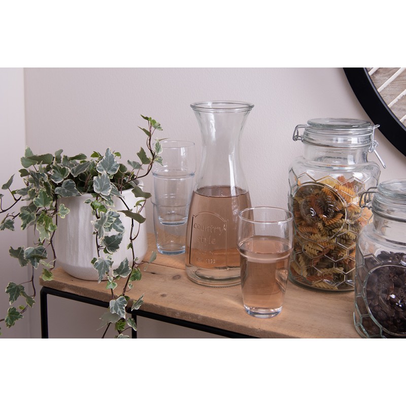 Clayre & Eef Carafe Ø 10x27 cm Glass Farm Fresh