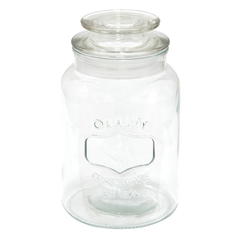 Clayre & Eef Voorraadpot  Ø 11x19 cm Glas Rond