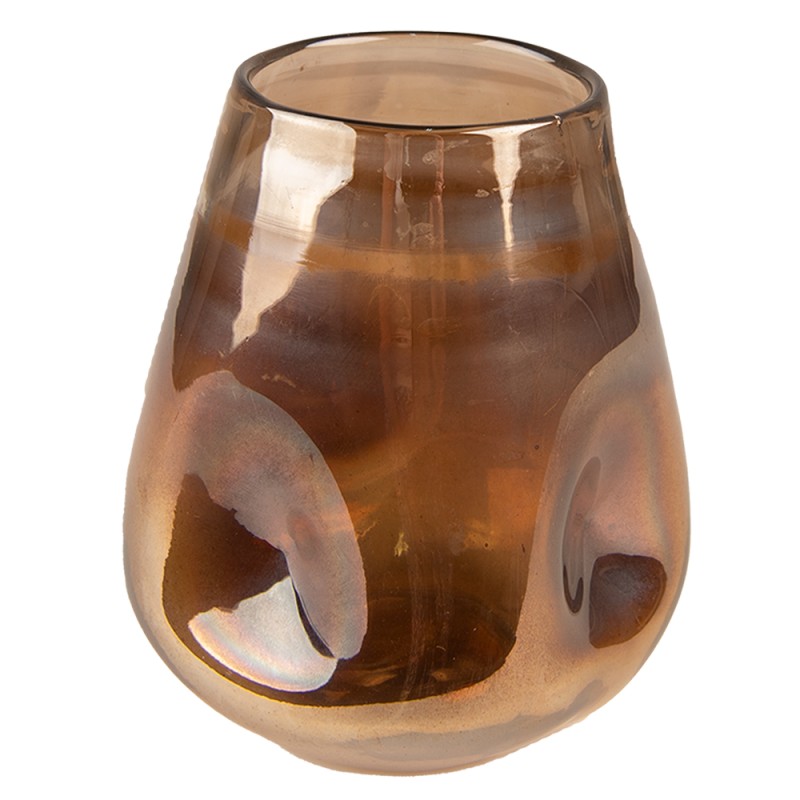 Clayre & Eef Vase Ø 10x12 cm Marron Verre