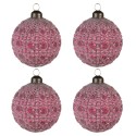 Clayre & Eef Boule de Noël set de 4 Ø 8 cm Rouge Verre