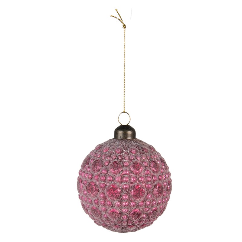 Clayre & Eef Boule de Noël set de 4 Ø 8 cm Rouge Verre