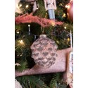 Clayre & Eef Palla di natale set di 6 Pigne Ø 8 cm Rosa Vetro