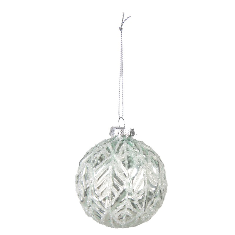 Clayre & Eef Kerstbal Set van 2  Ø 8 cm  Groen Glas
