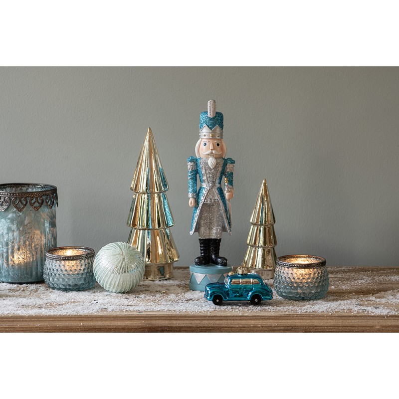 Clayre & Eef Kerstbal Set van 2  Ø 8 cm  Groen Glas