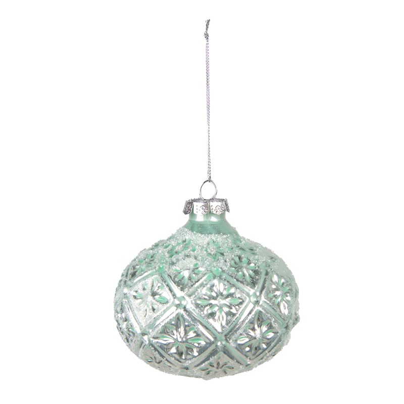Clayre & Eef Boule de Noël set de 2 Ø 10 cm Vert Verre