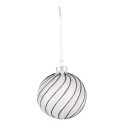 Clayre & Eef Weihnachtskugel 4er Set Ø 8 cm Schwarz Grau Glas