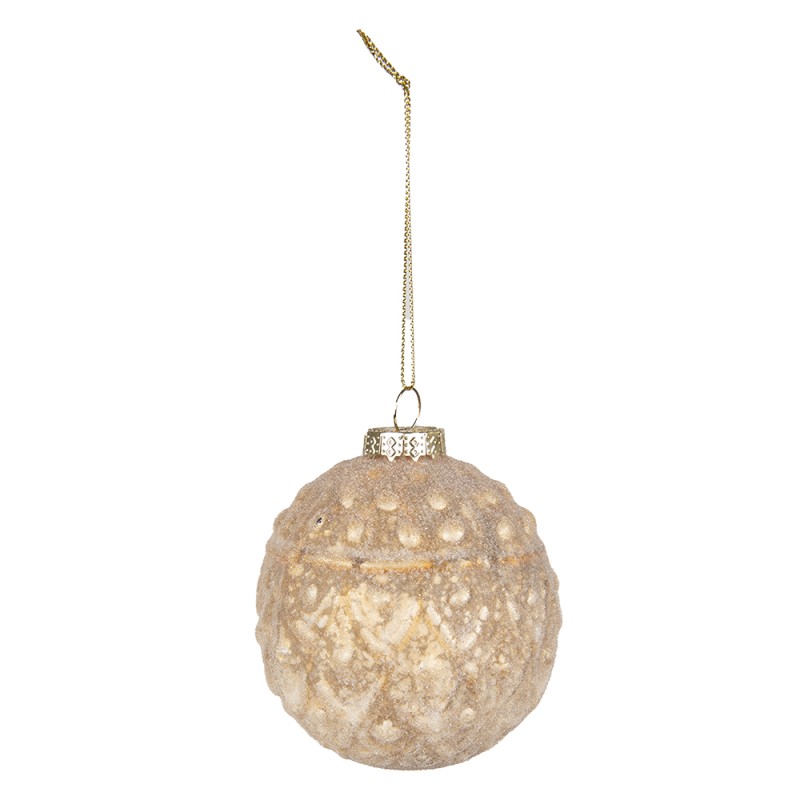 Clayre & Eef Palla di natale set di 4 Ø 10 cm Giallo Vetro