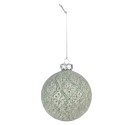 Clayre & Eef Christmas Bauble Set of 4 Ø 8 cm Green Glass