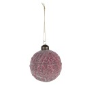 Clayre & Eef Kerstbal Set van 4  Ø 8 cm Rood Glas