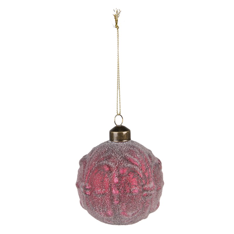 Clayre & Eef Kerstbal Set van 4  Ø 8 cm Rood Glas