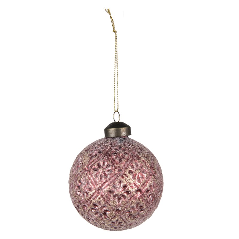 Clayre & Eef Palla di natale set di 4 Ø 8 cm Rosso Vetro