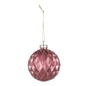 Clayre & Eef Boule de Noël set de 4 Ø 8 cm Rouge Verre