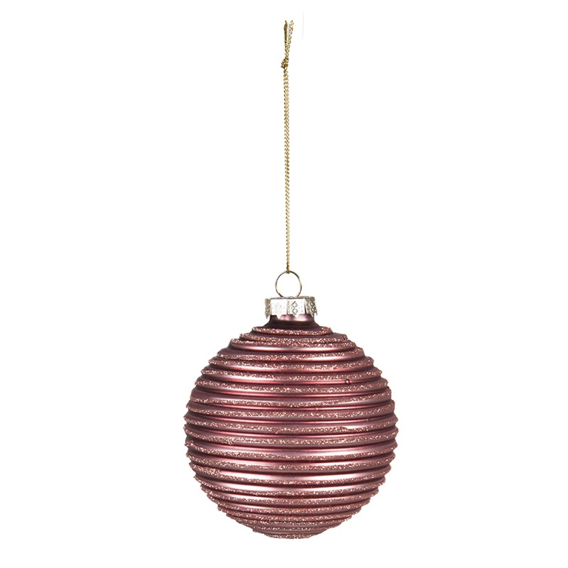 Clayre & Eef Boule de Noël set de 4 Ø 8 cm Rouge Verre