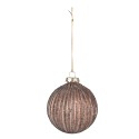 Clayre & Eef Boule de Noël set de 4 Ø 8 cm Marron Verre