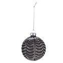 Clayre & Eef Palla di natale set di 4 Ø 8 cm Nero Vetro