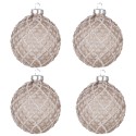 Clayre & Eef Kerstbal Set van 4  Ø 8 cm Bruin Glas