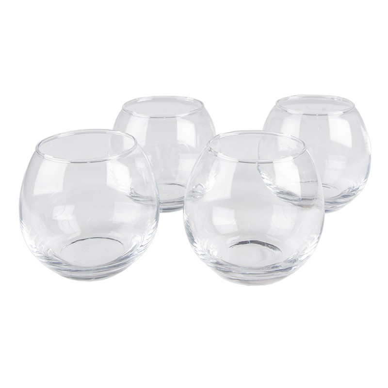 Clayre & Eef Karaffe mit Gläsern 1740 ml / 375 ml Glas Rund