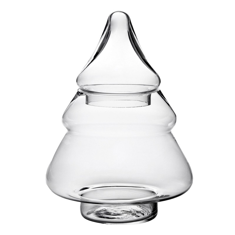 Clayre & Eef Vorratsglasdeckel Weihnachtsbaum Ø 13x29 cm Glas