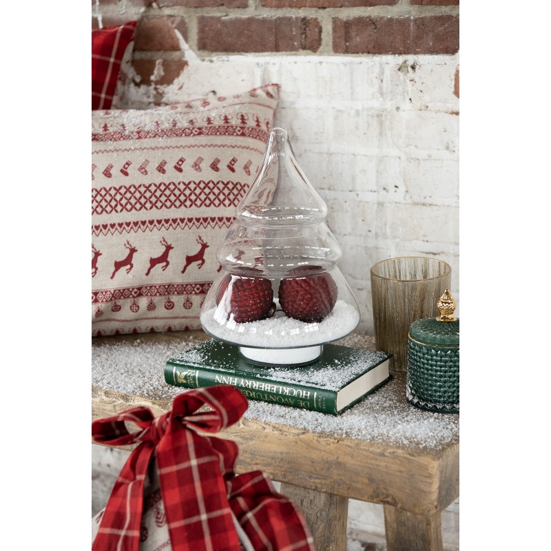 Clayre & Eef Vorratsglasdeckel Weihnachtsbaum Ø 13x29 cm Glas